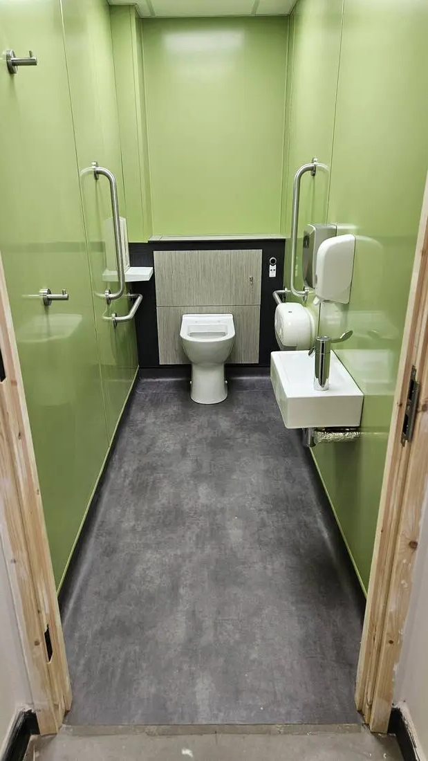Accessible washroom cleaning — new office fit-out clean