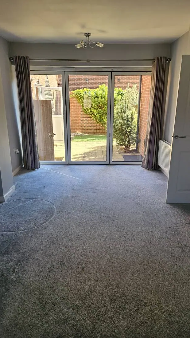 End of tenancy reception room cleaning, patio doors